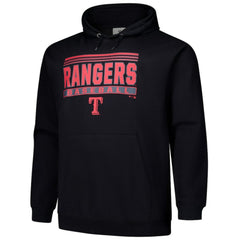 Texas Rangers Stack Fleece Pullover Hoodie - Black Hoodies