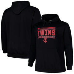 Minnesota Twins Stack Fleece Pullover Hoodie - Black Hoodies