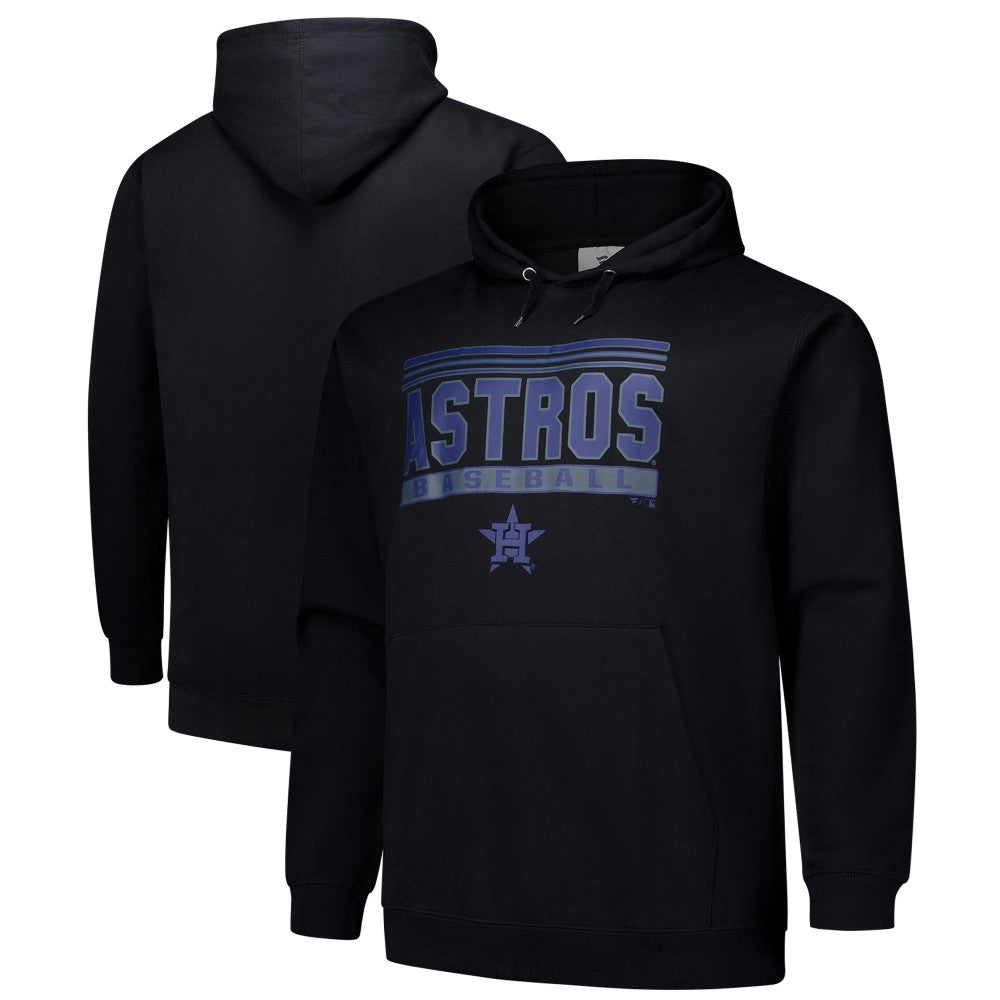 Houston Astros Stack Fleece Pullover Hoodie - Black Hoodies