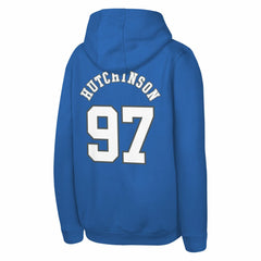 Aidan Hutchinson Detroit Lions Youth Mainliner Player Name & Number Pullover Hoodie - Blue Hoodies