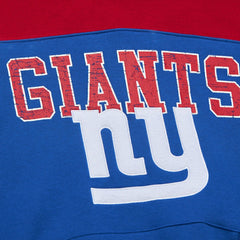 New York Giants Off Field Vintage Logo Short Sleeve Pullover Hoodie - Royal Hoodies