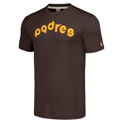 San Diego Padres Homage Cooperstown Collection Hand-Drawn Logo Tri-Blend T-Shirt - Brown T-shirts