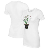Pittsburgh Pirates Tiny Turnip Women's Lilies and Ladybugs T-Shirt - White T-shirts