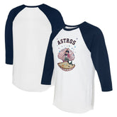 Houston Astros Tiny Turnip Unisex Mermaid 3/4-Sleeve Raglan T-Shirt - White/Navy T-shirts