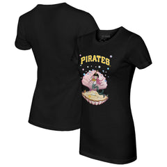 Pittsburgh Pirates Tiny Turnip Women's Mermaid T-Shirt - Black T-shirts