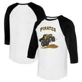 Pittsburgh Pirates Tiny Turnip Unisex Monster Truck 3/4-Sleeve Raglan T-Shirt - White/Black T-shirts