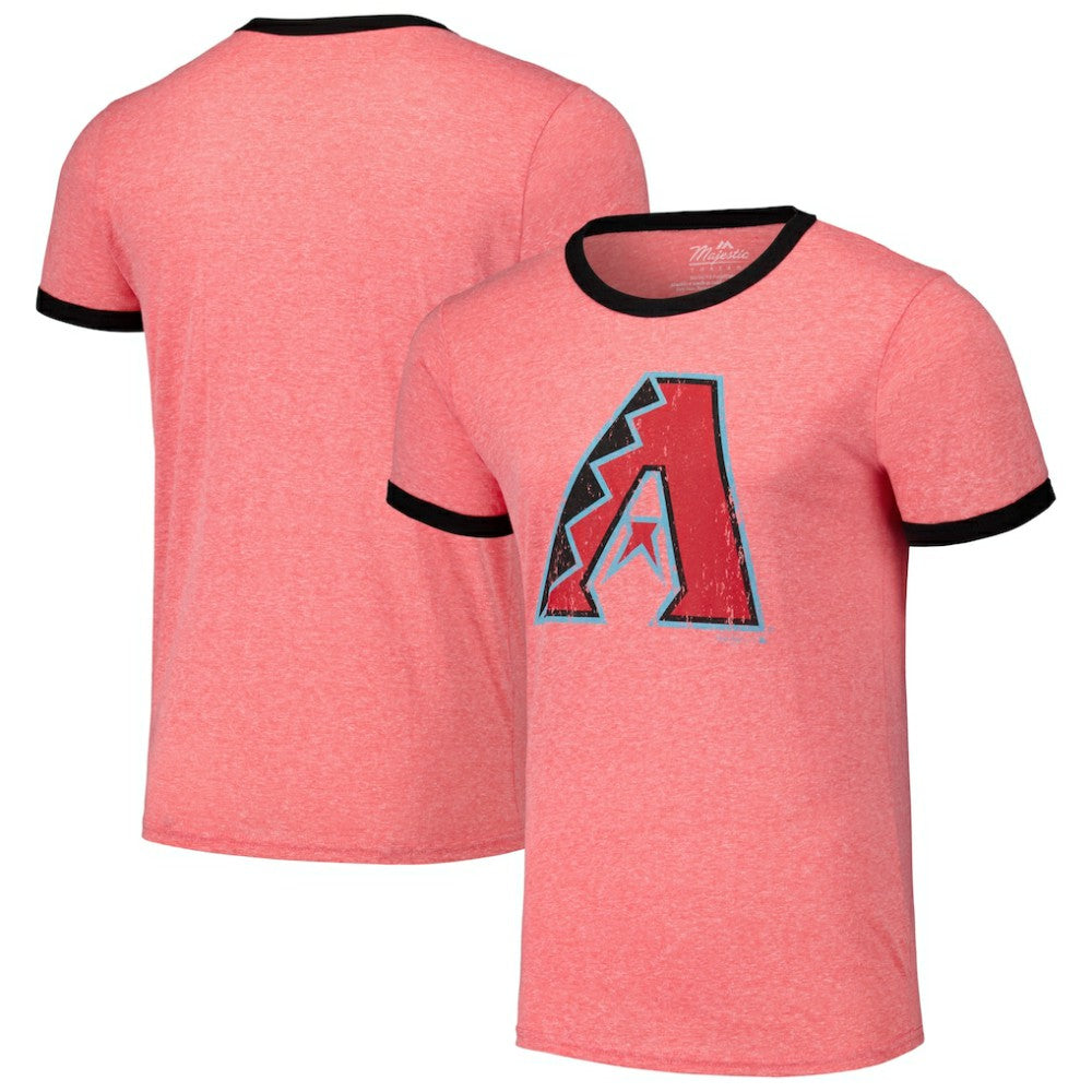 Arizona Diamondbacks Majestic Threads Ringer Tri-Blend T-Shirt - Red T-shirts