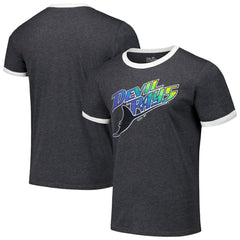 Tampa Bay Rays Majestic Threads Ringer Tri-Blend T-Shirt - Black T-shirts