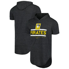 Pittsburgh Pirates Majestic Threads Tri-Blend Hoodie T-Shirt - Black Hoodies