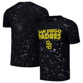 San Diego Padres Majestic Threads Splatter T-Shirt - Black/White T-shirts