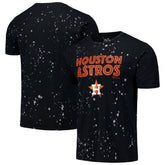Houston Astros Majestic Threads Splatter T-Shirt - Black/White T-shirts
