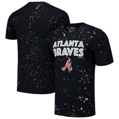 Atlanta Braves Majestic Threads Splatter T-Shirt - Black/White T-shirts