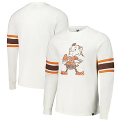 Cleveland Browns '47 Gridiron Throwback Premier Brex Long Sleeve T-Shirt - White T-shirts