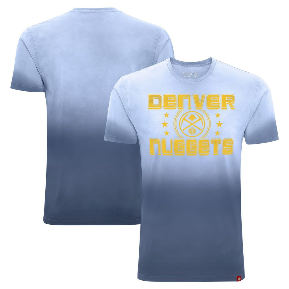 Denver Nuggets Sportiqe Unisex Bingham Sun-Fade T-Shirt Blue