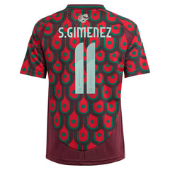 Santiago Giménez Mexico National Team Youth 2024 Home Replica Player Jersey Burgundy - Adidas for sale