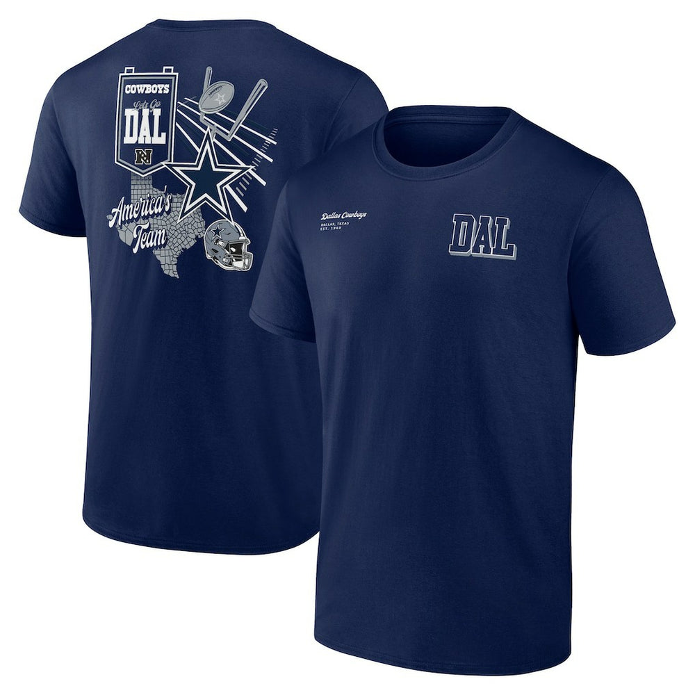 Dallas Cowboys Split Zone T-Shirt - Navy T-shirts