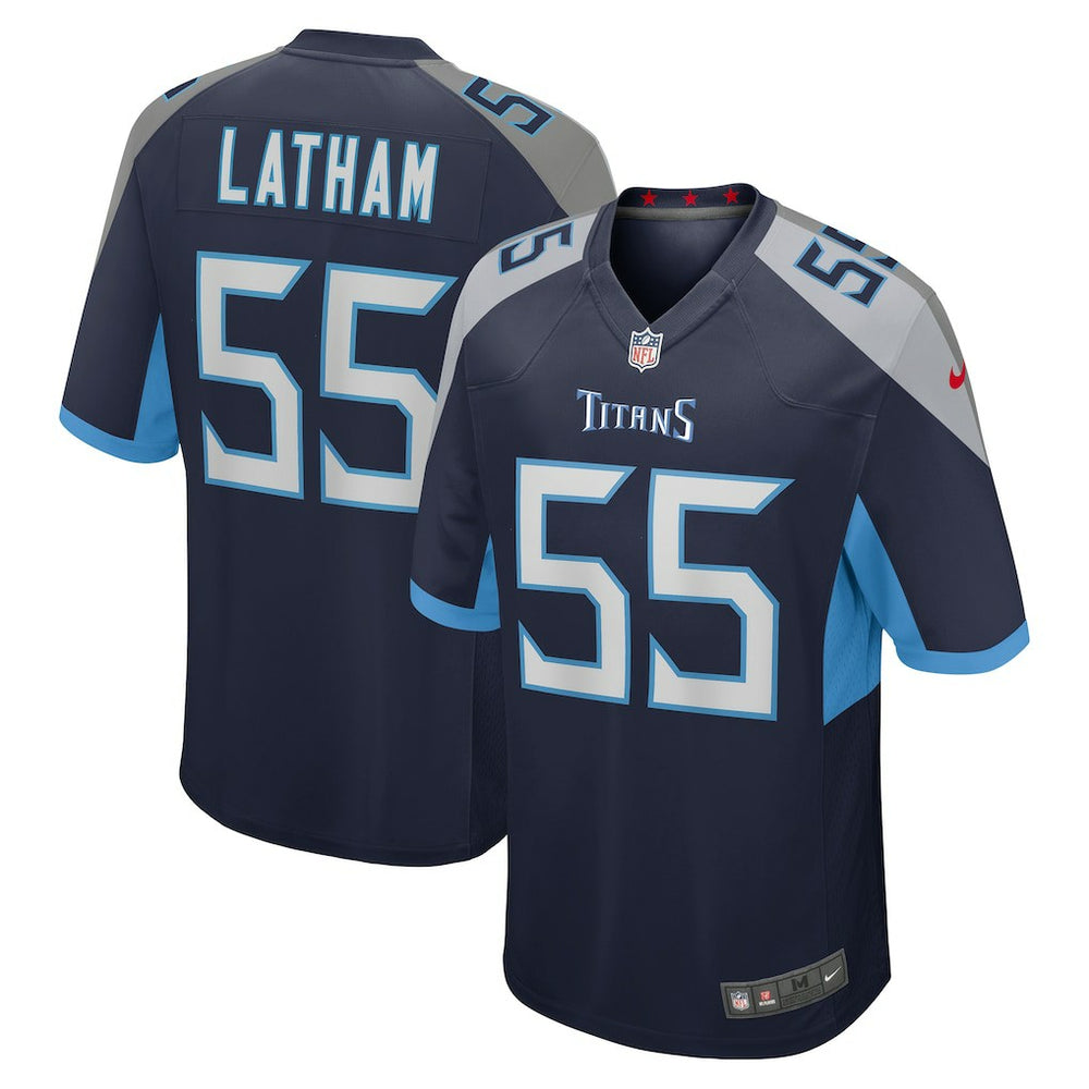 JC Latham Tennessee Titans Player Game Jersey - Navy Jerseys