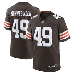Carson Schwesinger Cleveland Browns 2025 NFL Draft Game Jersey - Brown Jerseys