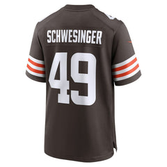 Carson Schwesinger Cleveland Browns 2025 NFL Draft Game Jersey - Brown Jerseys