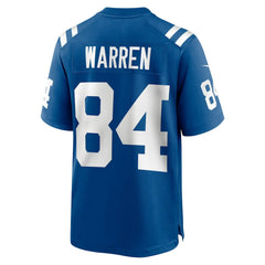 Tyler Warren Indianapolis Colts 2025 NFL Draft First Round Pick Game Jersey - Royal Jerseys