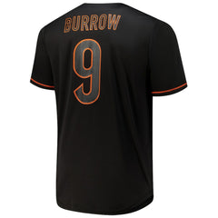 Joe Burrow Cincinnati Bengals Big & Tall Baseball Button-Up Shirt - Black