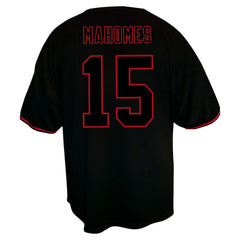 Patrick Mahomes Kansas City Chiefs Big & Tall Baseball Button-Up Shirt - Black