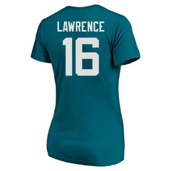 Trevor Lawrence Jacksonville Jaguars Women's Plus Size Fair Catch Name & Number Scoop Neck T-Shirt - Teal T-shirts