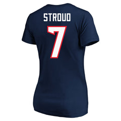 C.J. Stroud Houston Texans Women's Plus Size Fair Catch Name & Number Scoop Neck T-Shirt - Navy T-shirts