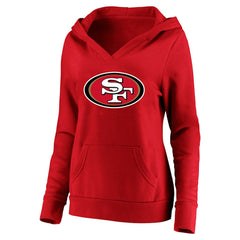 Christian McCaffrey San Francisco 49ers Women's Plus Size Player Name & Number V-Neck Pullover Hoodie - Scarlet Hoodies