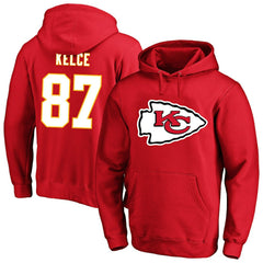 Travis Kelce Kansas City Chiefs Big & Tall Name & Number Fleece Pullover Hoodie - Red Hoodies