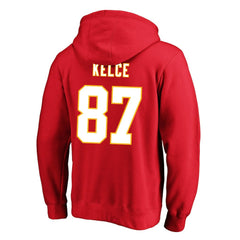 Travis Kelce Kansas City Chiefs Big & Tall Name & Number Fleece Pullover Hoodie - Red Hoodies
