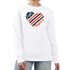 Detroit Tigers G-III 4Her by Carl Banks Women's Heart Logo Fleece Pullover Sweatshirt - White Pullover