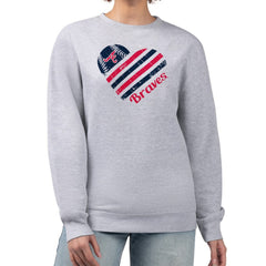 Atlanta Braves G-III 4Her by Carl Banks Women's Heart Logo Fleece Pullover Sweatshirt - Heather Gray Pullover