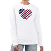 Atlanta Braves G-III 4Her by Carl Banks Women's Heart Logo Fleece Pullover Sweatshirt - White Pullover