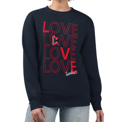 Cleveland Guardians G-III 4Her by Carl Banks Women's Love Team Logo Fleece Pullover Sweatshirt - Navy Pullover