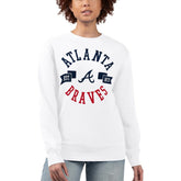 Atlanta Braves G-III 4Her by Carl Banks Women's Team Logo Fleece Pullover Sweatshirt - White Pullover