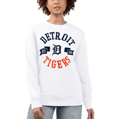 Detroit Tigers G-III 4Her by Carl Banks Women's Team Logo Fleece Pullover Sweatshirt - White Pullover