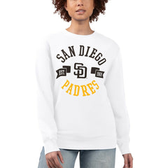 San Diego Padres G-III 4Her by Carl Banks Women's Team Logo Fleece Pullover Sweatshirt - White Pullover