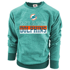 Miami Dolphins Wes & Willy Youth Reversible Fleece Pullover Sweatshirt - Aqua Pullover