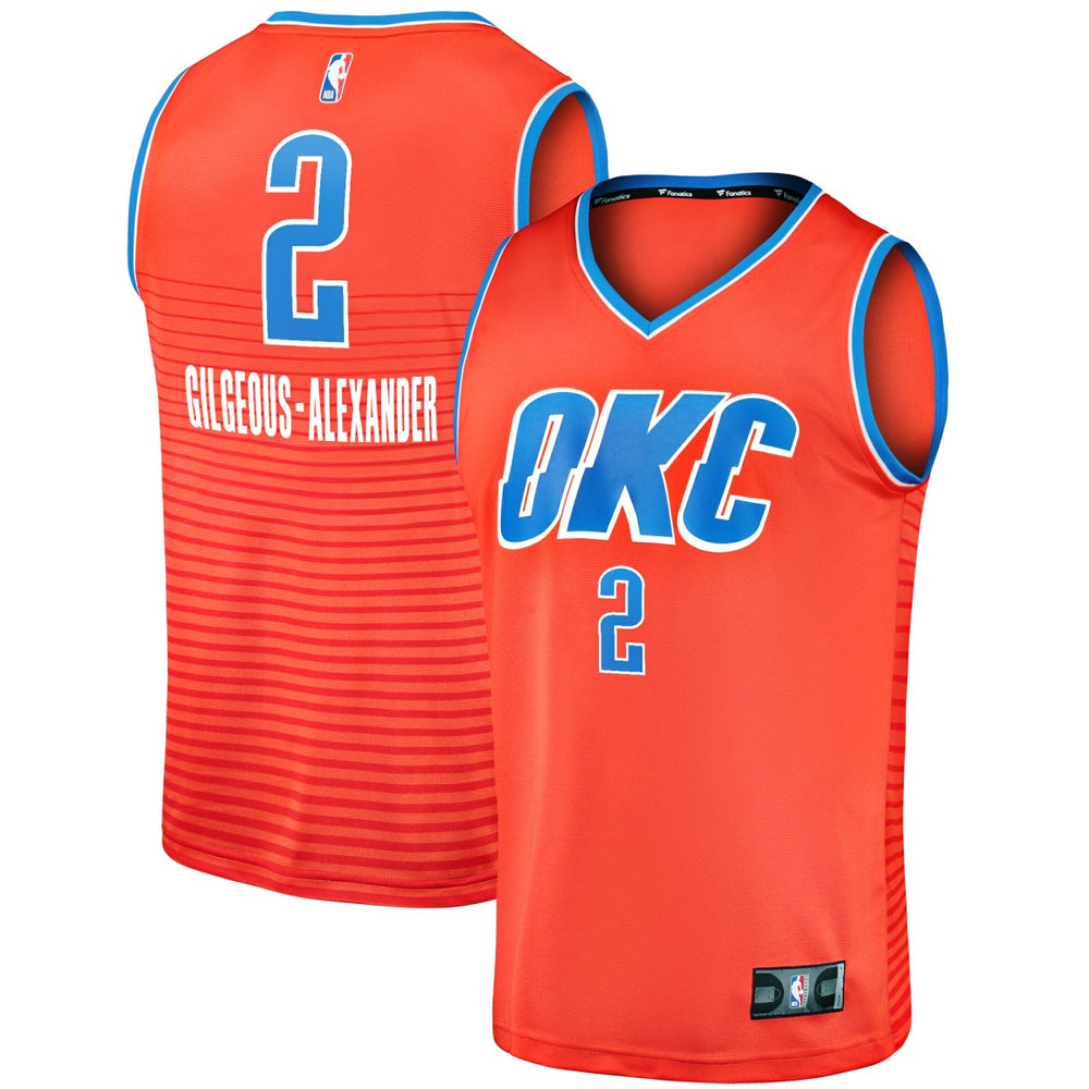 Shai Gilgeous-Alexander Oklahoma City Thunder Fast Break Player Jersey Statement Edition Orange - Fanatics