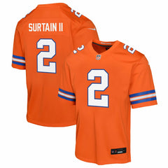 Patrick Surtain II Denver Broncos Youth Game Jersey - Orange Jerseys