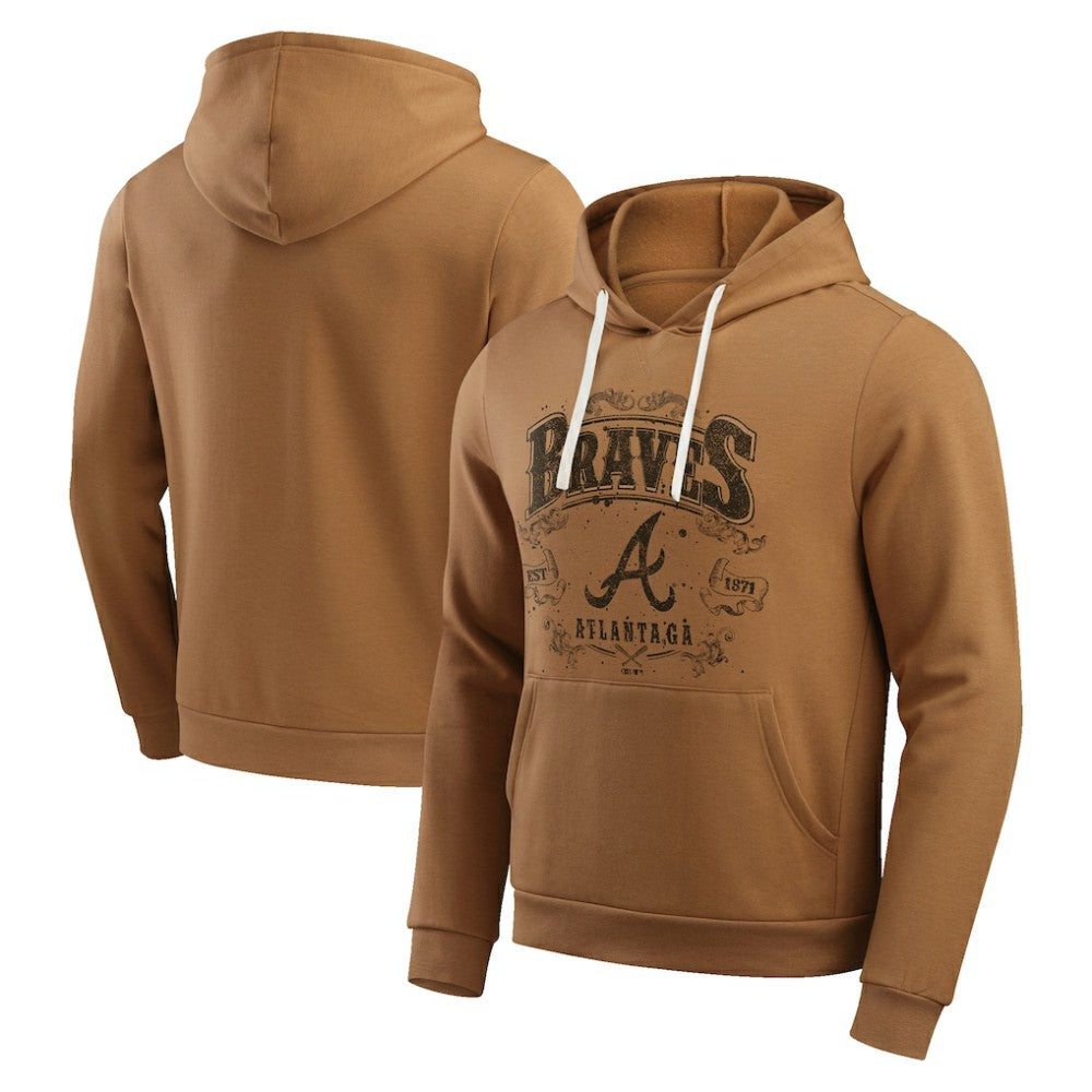 Atlanta Braves Darius Rucker Collection by Fanatics Camp Fleece Pullover Hoodie - Tan Hoodies