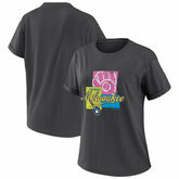 Milwaukee Brewers WEAR by Erin Andrews Women's Domestic Box Color Boyfriend T-Shirt - Charcoal T-shirts
