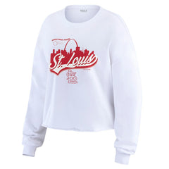 St. Louis Cardinals WEAR by Erin Andrews Women's Domestic Postcard Long Sleeve T-Shirt - White T-shirts
