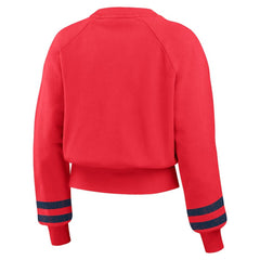 St. Louis Cardinals WEAR by Erin Andrews Women's Vintage Washed Cropped Pullover Sweatshirt - Red Pullover