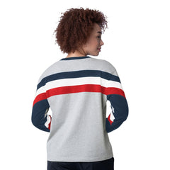 Atlanta Braves Starter Women's Triple A Fashion Color Block Long Sleeve Top - Heather Gray Tops