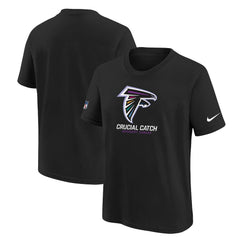 Atlanta Falcons Youth 2024 NFL Crucial Catch T-Shirt - Black T-shirts