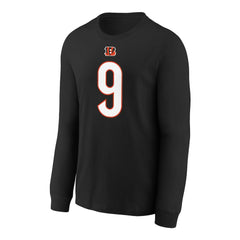 Joe Burrow Cincinnati Bengals Youth Player Name & Number Long Sleeve T-Shirt - Black T-shirts