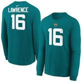 Trevor Lawrence Jacksonville Jaguars Youth Player Name & Number Long Sleeve T-Shirt - Teal T-shirts