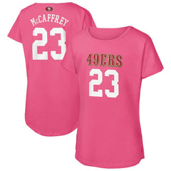 Christian McCaffrey San Francisco 49ers Girls Youth Player Name & Number T-Shirt - Pink T-shirts
